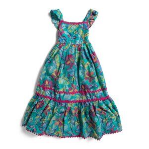 ETTAVEE Atlantis Girls Flutter Sleeve Tropical Floral Maxi Dress